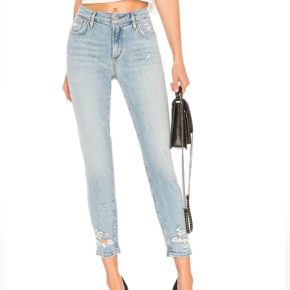 Agolde Denim - Agolde Women’s Sophie High Rise Skinny Crop in Parallel Size 30